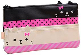 img 1 attached to 🐱 Hilarious Live Contracted Cat Pencil Case: Spacious Pen Bag for Creative Learning (White)