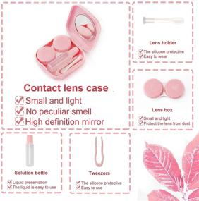 img 1 attached to Convenient 4PCS Contact Lens Case with Mirror for Travel & Home - Colorful Holder & Storage Kit (Yellow, Pink, Blue Purple)