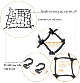 img 1 attached to 🏍️ ZMFLL Black 15"x15" Motorcycle Cargo Net with 6 Adjustable Hooks & 2"x2" Mesh - Stretch up to 30"x30" - Ideal for Cargo or Helmet Storage
