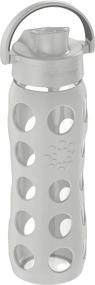 img 3 attached to 💧 Lifefactory 22-Ounce Active Flip Cap Glass Water Bottle (Cool Grey) - Top-rated hydration solution for the active lifestyle