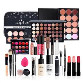 img 4 attached to 💄 Ultimate All-in-One Makeup Kit: Complete Set for Women with Brushes, Eyeshadows, Lip Glosses, Bag, Mascara, and Face Makeup