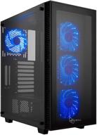 rosewill atx mid tower gaming pc computer case with blue led fans logo