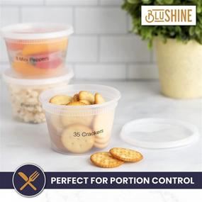 img 2 attached to 🍱 36-Pack of 16 oz. Plastic Deli Food Storage Containers with Airtight Leak Proof Lids - Reusable, Microwave, Fridge, and Freezer Safe