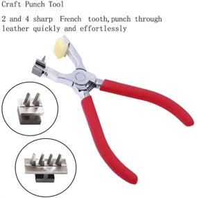 img 3 attached to 🔨 Premium BUTUZE Stitching Hole Punch: 4mm Silent Leather Hand Pliers with French 4 Teeth and 2 Teeth, Leather Needle, Wooden Needle Case, Waxed Thread - Ideal for Belts, Straps, Saddles, Shoes, Fabric, Leather DIY