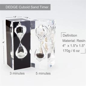 img 3 attached to ⏳ Profoundly Intriguing DEDGE Art Cuboid Sand Timer: Transparent Black Sand Hourglass Sandglass Timer for Classroom, Home Office