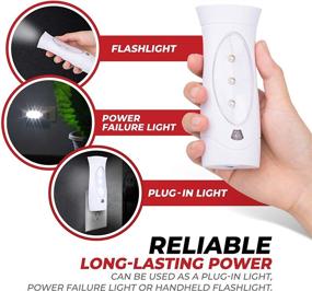 img 3 attached to Amerelle Emergency Lights For Home: 2 Pack - Prepare for Power Outages with 3 Function Power Outage Lights - Amertac Power Failure Light and Plug In Flashlight Combo with Rechargeable Battery - Stay Snow Storm Ready!