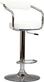 img 4 attached to 🪑 Modway Diner Vintage Modern Adjustable Swivel Bar Stool in White: Faux Leather Upholstery for Contemporary Style