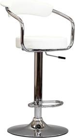 img 3 attached to 🪑 Modway Diner Vintage Modern Adjustable Swivel Bar Stool in White: Faux Leather Upholstery for Contemporary Style