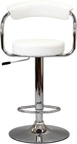 img 2 attached to 🪑 Modway Diner Vintage Modern Adjustable Swivel Bar Stool in White: Faux Leather Upholstery for Contemporary Style