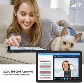img 1 attached to Высокопроизводительный планшет Android на 10 дюймов - 3G фаблет, 📱 Android 9.0, 32ГБ, сертифицирован GMS, две SIM-карты, WiFi, Bluetooth - черный
