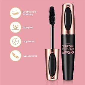 img 2 attached to 💃 4D Silk Fiber Lash Mascara - Lengthening, Thick & Long Lasting, Waterproof & Smudge-Proof - Hypoallergenic Formula 2 Pack!