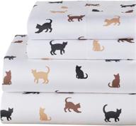 🐱 charming silhouette cat sheet set with fitted sheet, flat sheet, and two pillow cases - set of 4 logo