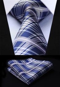 img 3 attached to Hisdern Checkered Classic Neckties Handkerchief Men's Accessories in Ties, Cummerbunds & Pocket Squares