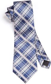 img 1 attached to Hisdern Checkered Classic Neckties Handkerchief Men's Accessories in Ties, Cummerbunds & Pocket Squares