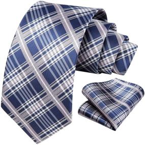 img 4 attached to Hisdern Checkered Classic Neckties Handkerchief Men's Accessories in Ties, Cummerbunds & Pocket Squares