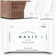 havit flushable wet wipes travel packs - 180 unscented plant-based wipes for adults, infused with aloe, green tea, chamomilla, and purified water - ph balanced 6 - septic and sewer safe - 12 on-the-go packs of 15 logo