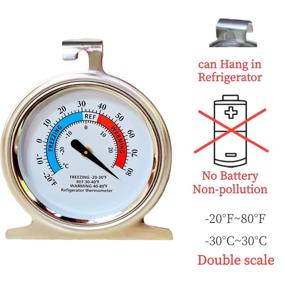 img 2 attached to Refrigerator Thermometer Stainless Instant Dual Scale，Large