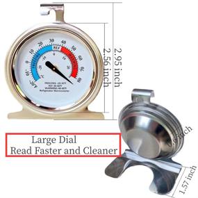 img 3 attached to Refrigerator Thermometer Stainless Instant Dual Scale，Large