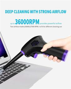 img 2 attached to 🔋 ALPTHY Air Duster: Cordless Keyboard Cleaner with 15000mAh Battery & 36000 RPM, Perfect Alternative to Compressed Air Can for Computers
