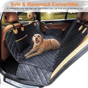 img 2 attached to 🐾 URPOWER 100% Waterproof Pet Seat Cover for Cars Trucks and SUVs - Scratch Proof & Non-Slip Backing, Hammock Design, Quilted & Padded, Durable Protection for Your Pets