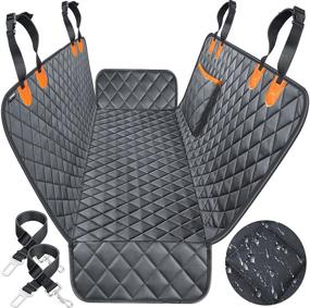 img 4 attached to 🐾 URPOWER 100% Waterproof Pet Seat Cover for Cars Trucks and SUVs - Scratch Proof & Non-Slip Backing, Hammock Design, Quilted & Padded, Durable Protection for Your Pets