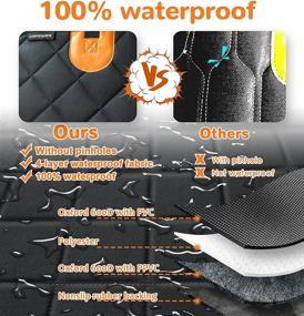 img 3 attached to 🐾 URPOWER 100% Waterproof Pet Seat Cover for Cars Trucks and SUVs - Scratch Proof & Non-Slip Backing, Hammock Design, Quilted & Padded, Durable Protection for Your Pets