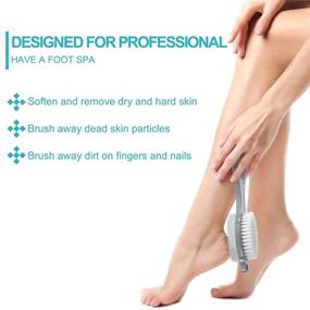 img 1 attached to 🦶 Gray 4 in 1 Pedicure Tool Set: Foot Scrubber Brush, Foot File, Callus Remover, and More for Dry and Wet Foot Care Dead Skin Remover