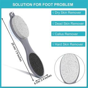 img 3 attached to 🦶 Gray 4 in 1 Pedicure Tool Set: Foot Scrubber Brush, Foot File, Callus Remover, and More for Dry and Wet Foot Care Dead Skin Remover