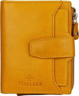 finelaer yellow leather clutch wallet logo