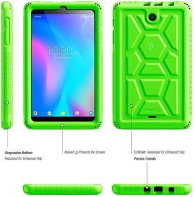 img 3 attached to 🐢 Зеленый поэтический чехол серии TurtleSkin из силикона для планшета Alcatel Joy Tab и планшета Alcatel 3T 8 дюймов - устойчив к ударам, дружелюбный к детям дизайн