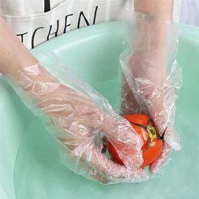 img 1 attached to Kitchen Cleaning Food Handling Gloves, 1200 PCS (600 Pairs) - Disposable Plastic Gloves