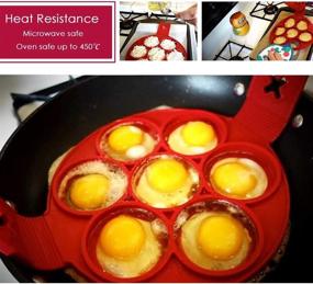 img 3 attached to 🥞 Silicone Pancake Molds: Reusable Egg Ring Maker for Non-Sticky, Perfectly Shaped Pancakes and Fried Eggs
