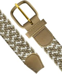 img 3 attached to 👔 Leather Covered Elastic Stretch Belts: Premium Men's Accessories and Belts