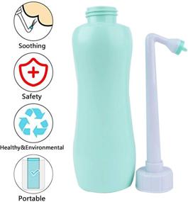 img 1 attached to Portable Handheld Bidet Bottle: 2 Pack Travel Sprayer Kit for Personal Hygiene Care on-the-go – Green Bottle with Extra Long Pointed Nozzle for Women, Baby, and Elderly