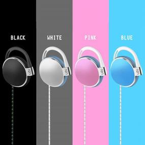 img 2 attached to 🎧 Portable Stereophone Headphones with Clip, Microphone and Call Controller - Blue | Compatible with 3.5mm iPhone & Android Mobile Phones