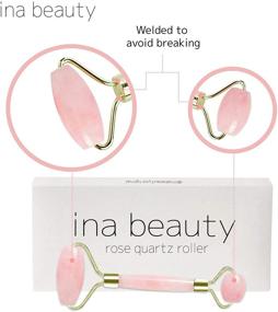 img 3 attached to ✨ Ina Beauty Authentic Rose Quartz Face and Neck Roller: Sculpting, Slimming, Firming, Anti-Aging & Anti-Puffiness Massager - High-Quality Welded Metal to Prevent Breakage Unlike Inferior Models