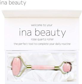 img 4 attached to ✨ Ina Beauty Authentic Rose Quartz Face and Neck Roller: Sculpting, Slimming, Firming, Anti-Aging & Anti-Puffiness Massager - High-Quality Welded Metal to Prevent Breakage Unlike Inferior Models