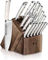 🔪 17-piece knife block set in walnut with german steel forging - cangshan s1 series 1022599 logo