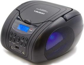 img 4 attached to Lauson Woodsound BB21: Small CD Player with Speakers, Portable Boombox with Aux Input, MP3 Capability, LED Light, Headphone Jack & USB Port - Perfect Portable Radio and Kids' CD Player (Black)
