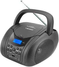 img 3 attached to Lauson Woodsound BB21: Small CD Player with Speakers, Portable Boombox with Aux Input, MP3 Capability, LED Light, Headphone Jack & USB Port - Perfect Portable Radio and Kids' CD Player (Black)