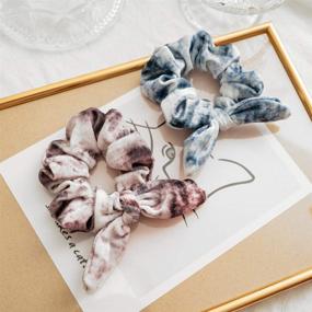 img 2 attached to 🐰 Funtopia Bow Scrunchies: 9 Pcs Cute Rabbit Ear Hair Ties for Women, Girls, and Kids