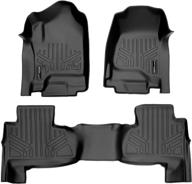 🚗 maxliner floor mats set for 2015-2020 chevrolet suburban / gmc yukon xl with 2nd row bench seat, 2 row liner, in black logo