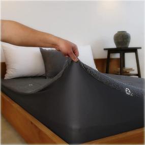 img 1 attached to 🛌 PURSHCLE Bamboo Waterproof Mattress Protector: 3D Air Fabric | Ultra Soft & Breathable | Queen Size | Dark Gray
