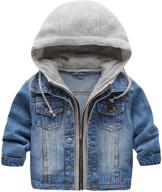 👶 d-sun kid baby boys denim jackets coats with hood, lapel, zipper & pocket - trendy outwears for every day logo