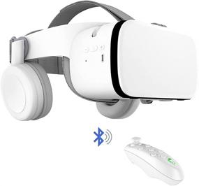 img 4 attached to 🔮 Погрузитесь в виртуальный мир реальности: беспроводной Bluetooth-гарнитура VR с пультом управления - белая