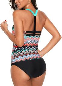 img 1 attached to 👙 Dokotoo Striped Racerback Swimsuit: Stylish Swimwear for Women's Clothing in Swimsuits & Cover Ups