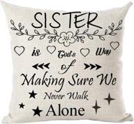 🛋️ ramirar black word art quote sister throw pillow: a divine connection ensuring companionship in every step – decorative cushion for your home, living room, bed, sofa, or car – 18 x 18 inches logo