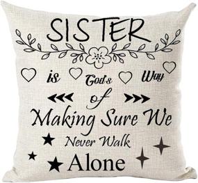 img 3 attached to 🛋️ Ramirar Black Word Art Quote Sister Throw Pillow: A Divine Connection Ensuring Companionship in Every Step – Decorative Cushion for Your Home, Living Room, Bed, Sofa, or Car – 18 x 18 Inches
