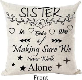 img 2 attached to 🛋️ Ramirar Black Word Art Quote Sister Throw Pillow: A Divine Connection Ensuring Companionship in Every Step – Decorative Cushion for Your Home, Living Room, Bed, Sofa, or Car – 18 x 18 Inches