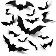 coogam halloween 3d bats decoration - 60pcs realistic pvc scary bats window 🦇 decal wall stickers in 4 sizes for home bathroom indoor hallowmas decoration, party supplies diy logo